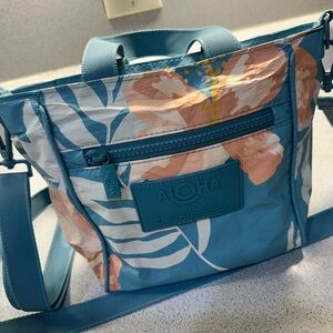 ALOHA Collection Blue and Floral Crossbody Bag